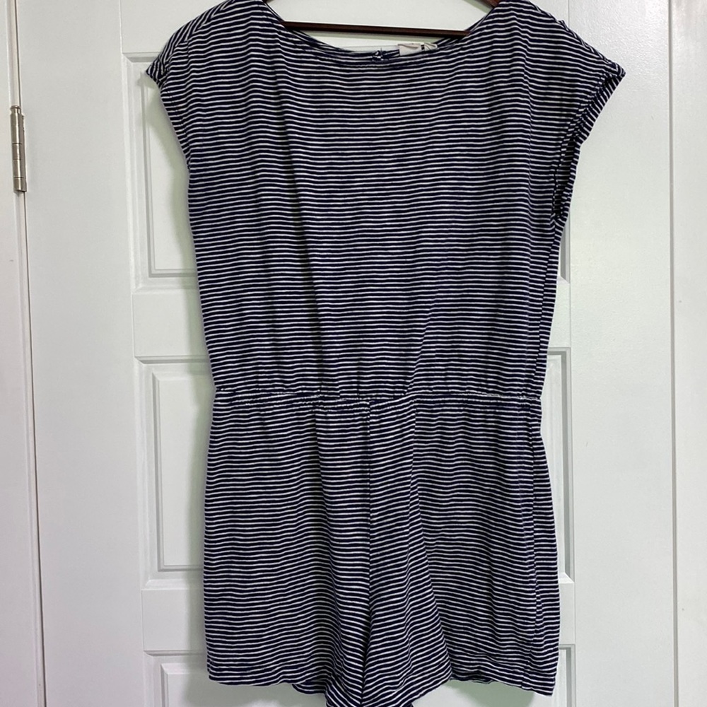 Striped gap romper